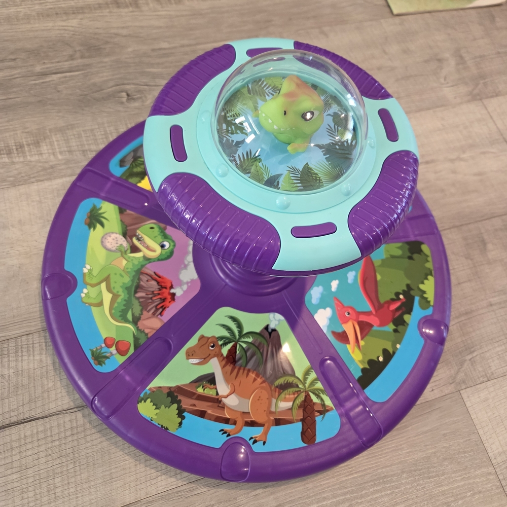 Purple and Teal Dinosaur Spin Toy
